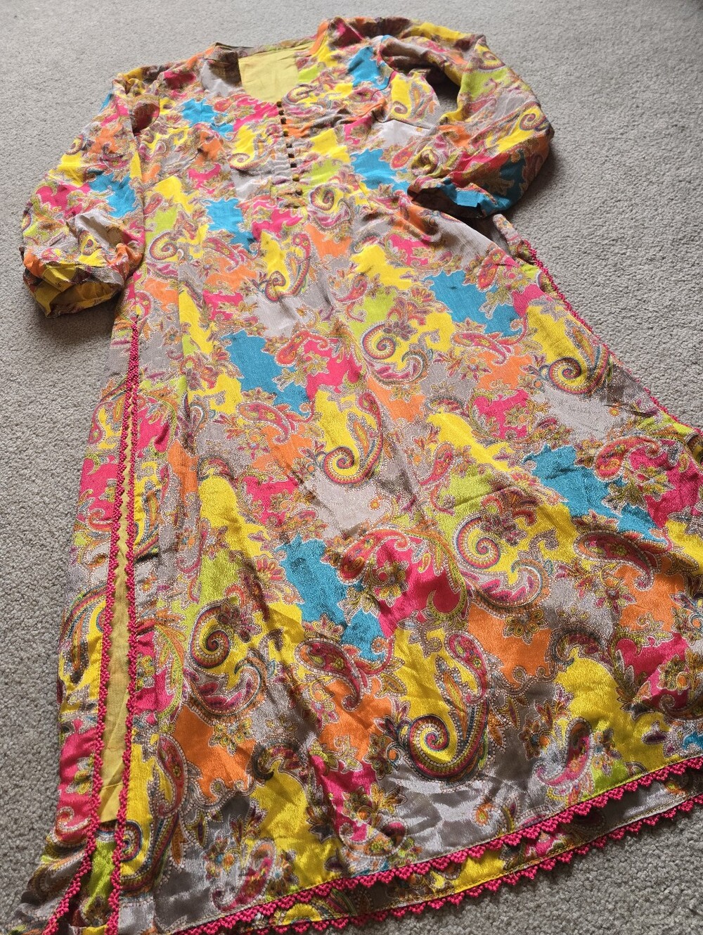 Colorful Boho Paisley Tunic Dress – Womens Size Medium